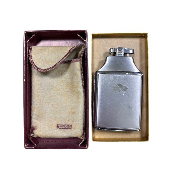 Ronson Other - Vtg Robson Mastercase 1930s art deco Cigarette Case Lighter